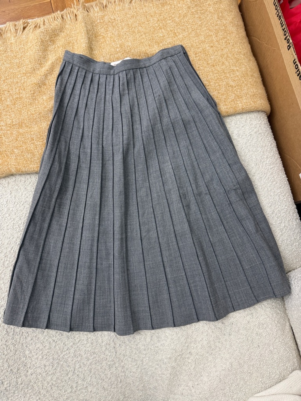 Michael Kors Collection Gray Pleated Circle Skirt